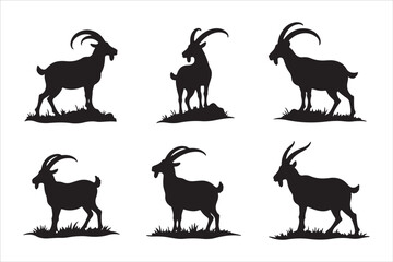 Goat Silhouette Vector Collection