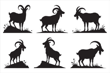 Goat Silhouette Vector Collection