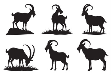 Goat Silhouette Vector Collection