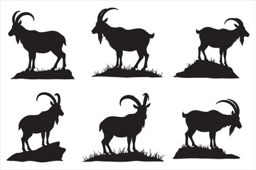Goat Silhouette Vector Collection