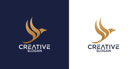 Flying Wings Bird Logo abstract design vector template
