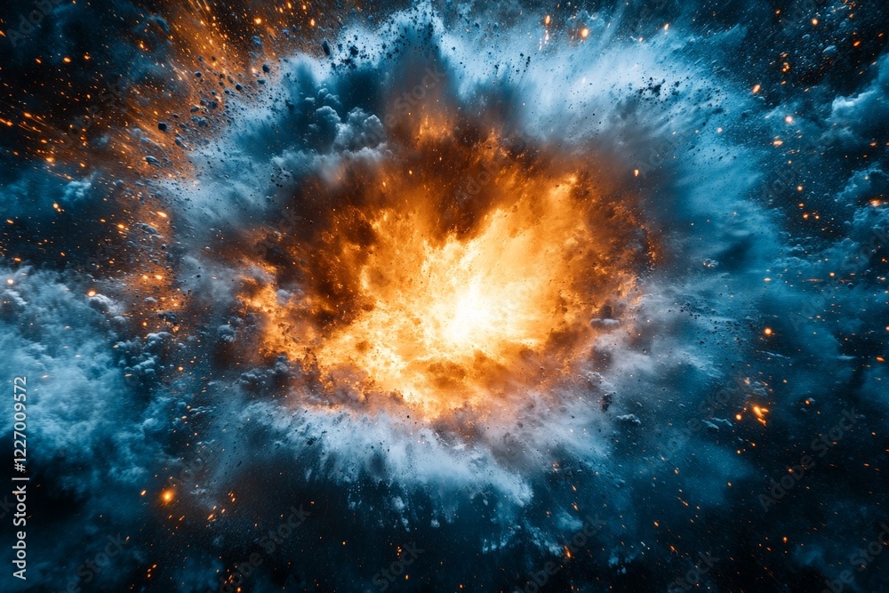 Aufkleber stunning explosion in deep space showcasing vibrant colors and swirling gases captured in a cosmic d