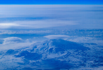 Pontic mountains in Turkey, in winter  aerial view