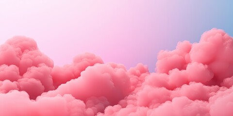 Fototapeta premium A serene sky filled with soft pink clouds, blending into a light blue backdrop, creating a dreamy and tranquil atmosphere.