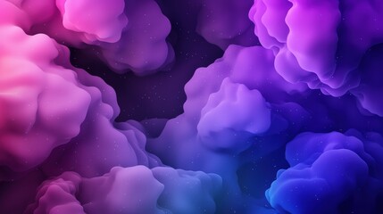 A vibrant and swirling blend of purple, pink, and blue clouds, creating a dreamy, cosmic atmosphere.