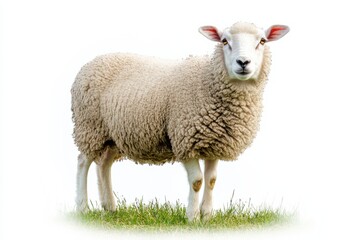 Fototapeta premium Fluffy sheep in a field