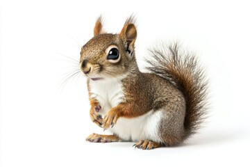 Obraz premium Adorable young squirrel posing on white background.