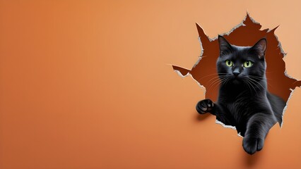 cat on a orange background