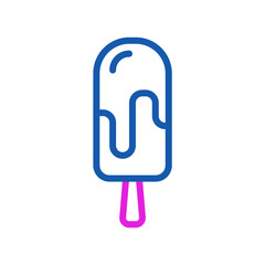 Icon of popsicle with melting part line art style