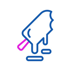 Melting popsicle icon with a bite taken out from it