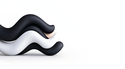 Abstract Black and White Wave Forms A Modern Minimalist Design