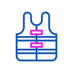 Blue and Pink Life Vest Icon for Water Safety Design