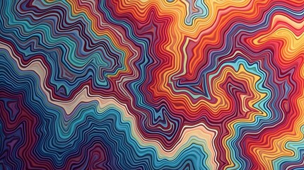 Obraz premium A vibrant abstract painting featuring fiery hues of orange, red, and yellow swirling amidst deep blues and purples, creating a dynamic and energetic composition
