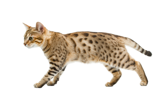 Isolated Realistic Image of Ocelot Walking