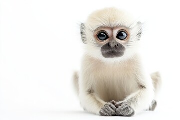 Obraz premium Adorable baby monkey, serene pose.