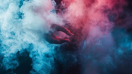 Obraz premium Colorful smoke clouds blending in an abstract composition