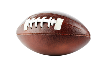 Isolated Brown Leather American Football Detailed on White Background