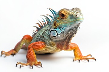 Obraz premium Vibrant Green Iguana Portrait