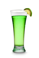 Green cocktail with a slice
