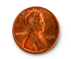 One cent coin