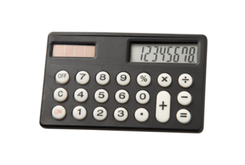 Simple calculator isolated on transparent background