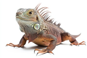 Obraz premium Green iguana basking in the sun