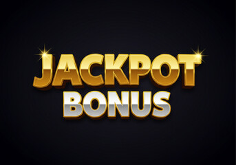 Jackpot bonus text effect on dark background , Gold