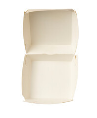 Cardboard hamburger box isolated on transparent background