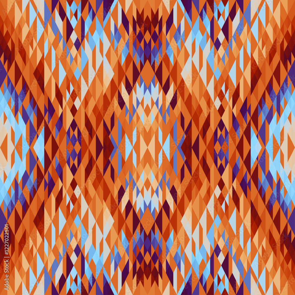 Poster Seamless pattern of a triangles.. Aztec geometric ornament. Vector illustration. Seamless pattern.