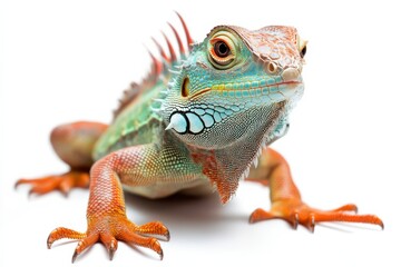 Obraz premium Zbliżenie na żywą zieloną iguanę