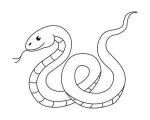 snake on a white background, hand drawn. Symbol of Chinese New Year 2025. Vector illustration isolated on white background.