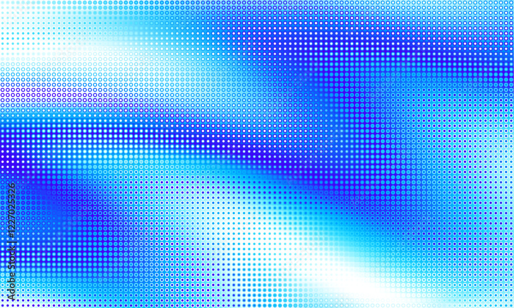 Poster Pixilated abstract Energy background. Halftone effect. Vector image. Small particles with overlay moire effect