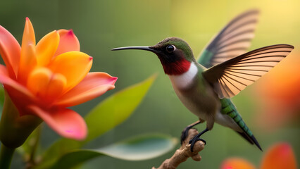 Fototapeta premium Hummingbird in Tropical Habitat