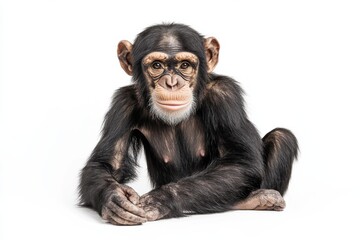 Fototapeta premium Adorable young chimpanzee sitting