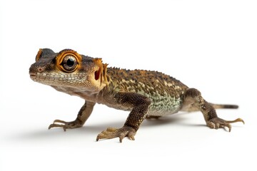 Close-up of a young reptile, isolated.