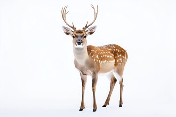 Fototapeta premium Fawn-colored deer in winter setting.