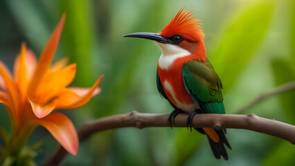 Obraz premium Royal Flycatcher Close-Up
