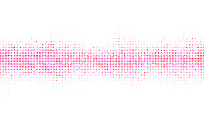 Red, pink and white small hearts isolated on transparent background. Vector illustration. Halftone style decorations for Valentine's day design