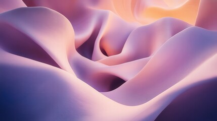 Soft Fluid Waves Forming 3D Shapes with Depth and Shadows in a Raw Style View