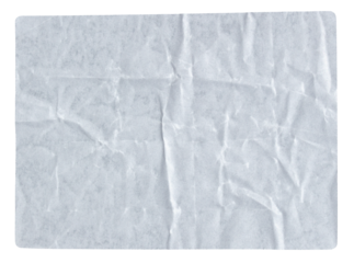 White adhesive glued paper sticker label with transparent background cut out design element