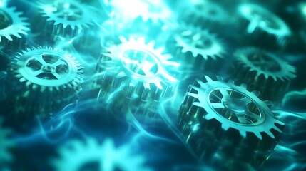 interlocking gears abstract technology background