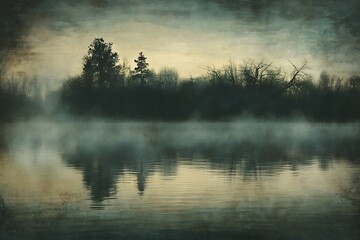 Fototapeta premium misty morning on the river