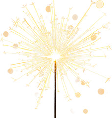 Obraz premium Gold Glowing Transparent Firework. New Year Sparkler Star
