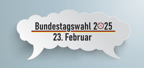 Wolke Sprechblase Bundestagswahl 2025 Header	