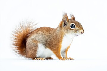 Obraz premium Red Squirrel on White Background