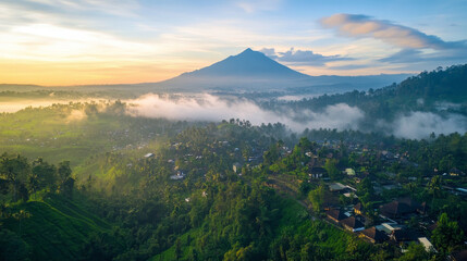 South Sumatra Indonesian province territory. Vector travel plate, vintage tin sign, retro welcome postcard or signboard. Indonesian souvenir plaque with coffee beans and plantation