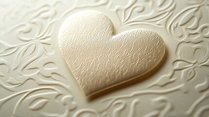 Obraz premium Luxurious Embossed Heart: Metallic Elegance for Valentine's, Weddings, Invitations, Branding, and Romantic Designs. Perfect for greeting cards, logos,