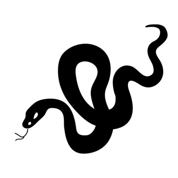Snake icon logo vector illustration. Silhouette of a snake on a white background, symbol of 2025