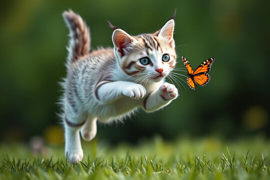 cat and butterfly