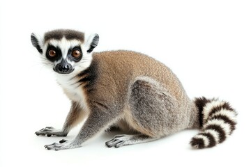 Fototapeta premium Adorable ring-tailed lemur posing.